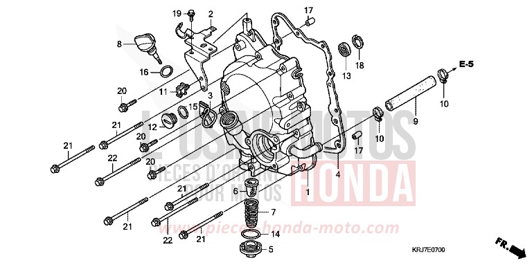 RIGHT CRANKCASE COVER for S-Wing ABS PEARL COOL WHITE (NHA16) from 2011